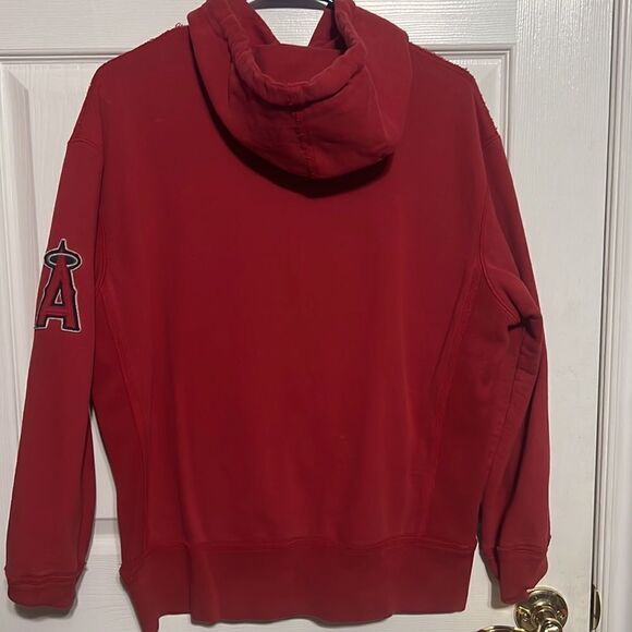 🔥🔥 Vintage ANAHEIM ANGELS MLB Full Zip Reverse Weave Hoodie Jacket - EXCELLENT - Picture 8 of 15